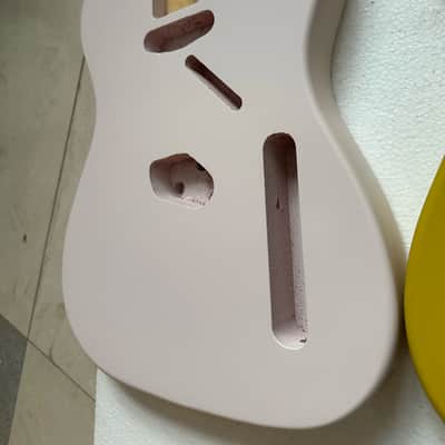 Light Pink Paulownia Guitar Tele Style Body, String Through Bridge image 3