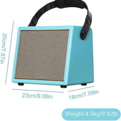 Acoustic Guitar Amplifier, 30 Watt Bluetooth Speaker Rechargeable Portable Acoustic Guitar Amp with Reverb Chorus Effect,3 Inputs (Blue) image 2