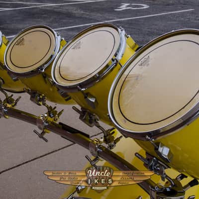 Vintage North Yellow 6 Piece Drum Set with Gibraltar Rack image 5