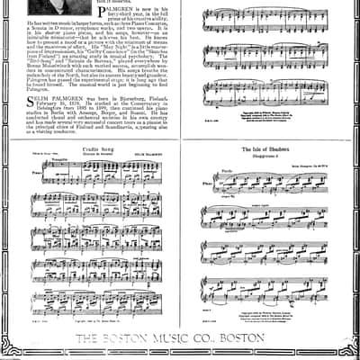 Compositions of SELIM PALMGREN Piano Solo Grade IV The Swan Svanen Op.28 Vintage 1912 edition image 1