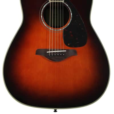 Yamaha FG830 Dreadnought Acoustic Guitar, Tobacco Sunburst image 3