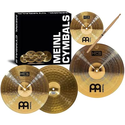 Meinl HCS1314+10s HCS Three for Free Box Set 13/14/10" Cymbal Pack with Sticks, Lessons