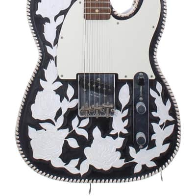 Hand Carved Leather Body Wrap Cover for Telecaster. Waylon Jennings, Keith Urban inspired. image 3
