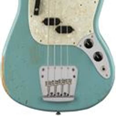 Fender JMJ Road Worn Mustang Bass Daphne Blue with Gig Bag image 1
