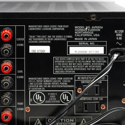1996 Harman Kardon AVR-80 II THX Receiver – Stereo/Surround Receiver w/ Box image 6