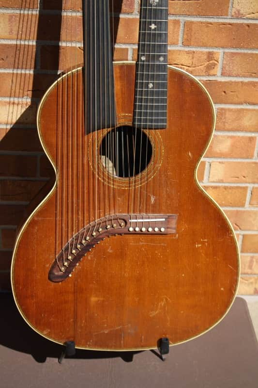 1895 Joseph Bohmann Harp Guitar 6/12 image 1