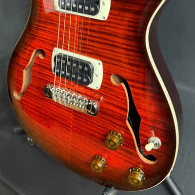 PRS SE Hollowbody I Piezo Electric Guitar Orange Tiger Smokeburst Finish w/ Gig Bag image 5
