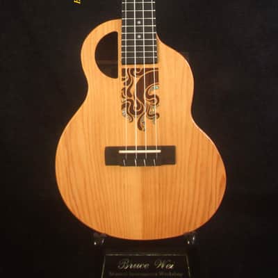 Handmade Concert Ukulele, Solid Taiwania, Mahogany, Abalone Inlay, Soft-bag, Bruce Wei UKB15-2007 image 7
