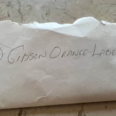 Gibson 1960s blank NOS Orange Soundhole Label Union Made image 12