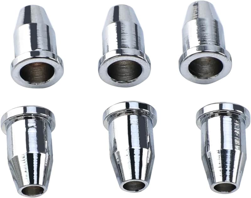 Set of 6 Steel String Through Body String Ferrules 8mm Chrome for /Vintage Tele/Telecaster Electric Guitars image 1