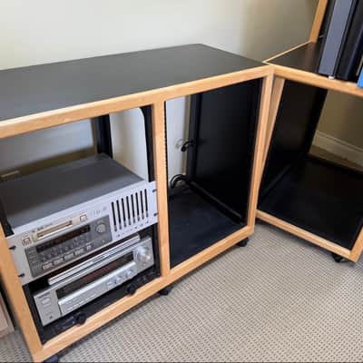 KK Audio Custom Producer Desk with Dual Bay Rack Unit 2006 (tons of rack space!!)- Black and Light Oak image 19