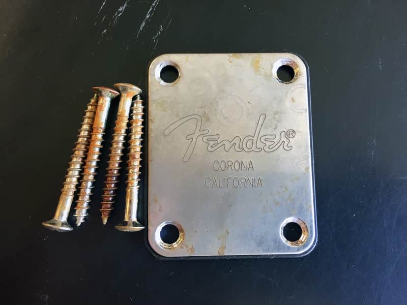 NEW Aged/Relic Fender Corona California Neck Plate w/ Screws - Wainwright Customs image 1