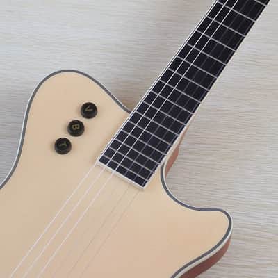 Natural Matte Finish Silent Classic Electric Guitar, Spruce Top Body, Mahogany Neck image 6