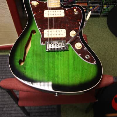Revelation RJT-60 M TL semi acoustic guitar in greenburst image 8