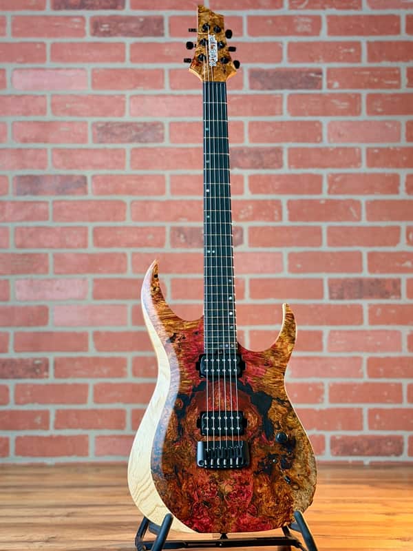 Schecter USA Custom Shop Sunset Extreme Electric Guitar - Natural Satin Stabilized Burl Top image 1
