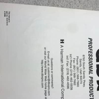 dbx 1046 Quad Compressor Limiter original owners manual 1996 image 2