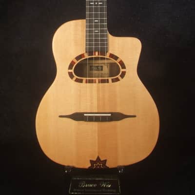 Handmade Gypsy Baritone Ukulele, Solid Spruce & Indian Rosewood, Slotted Head, Soft-bag, Bruce Wei GY19-002 image 2
