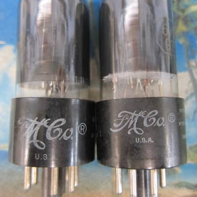 Pr Fomoco/GE 6V6GT Vintage Power Tubes, 1950s, USA,Dark Glass, Test Strong/Balanced, Ex Sound image 1