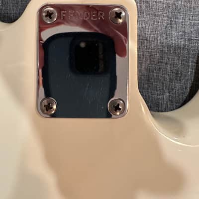 Left Handed Fender 62 Reissue Jazz Bass 2010s - Olympic White with after-market Warmoth Neck image 12
