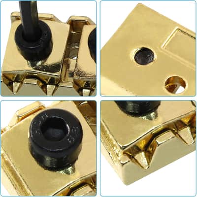 42MM Guitar Metal Locking Nut String Lock, Guitar Parts Strings Locked Nut for Floyd Rose Style Electric Guitar Tremolo Double Lock System (Gold) image 3