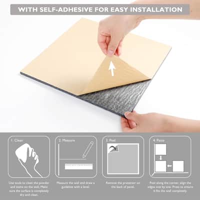 12-Pack Self-Adhesive Acoustic Panels Sound Proof Padding, Studio Acoustic Treatment Foam, Soundproofing Square Acoustical Wall Panel, Sound Absorbing Dampening Panel (12"X12", Dark Grey) image 5