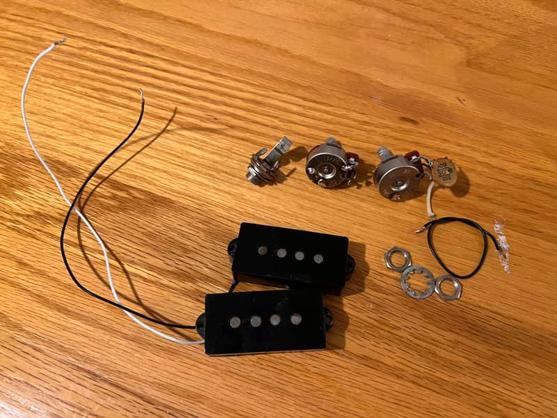 Vintage Fender Precision Bass Control Pickup 1971 1972 1973 1377128 Original Tone & Volume Pot Complete Harness image 1