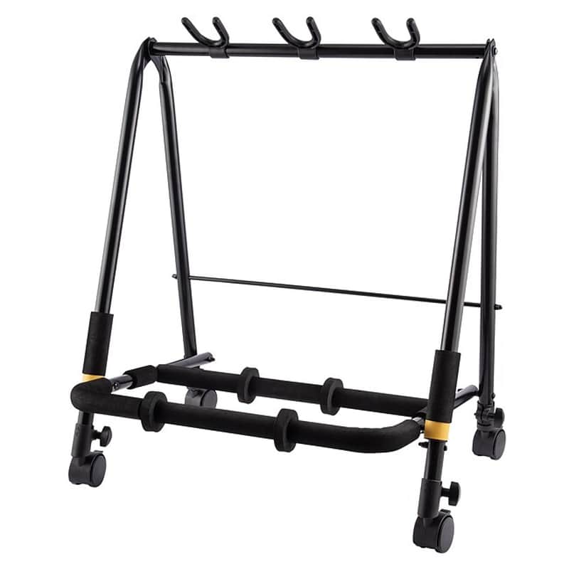 HERCULES GS-523B Plus Guitar Stand Gitarrenständer 3-fach inkl. Rollen schwarz image 1