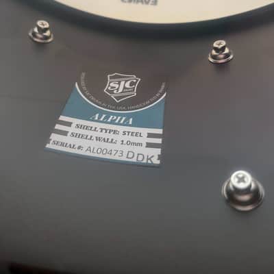 SJC 6.5" x 14" Alpha Steel Snare Drum - Flat Black image 4