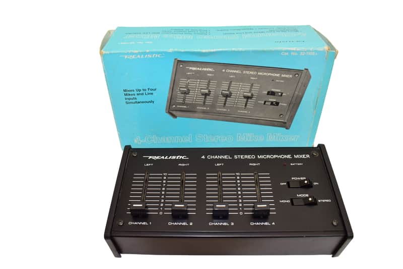 Realistic 4-Channel Stereo "Mike" Microphone Mixer 32-1105A w/ Box image 1