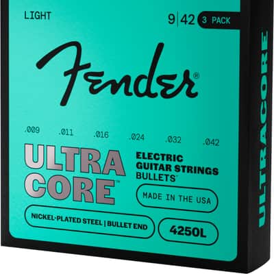Fender 4250L UltraCore Nickel Plated Steel Bullet End Electric Guitar Strings - Light 3-Pack (9 - 42)