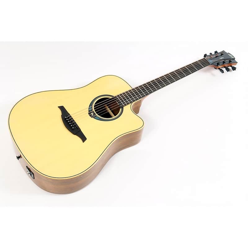 Lag Guitars Tramontane HyVibe THV20DCE Dreadnought Acoustic-Electric Smart Guitar Regular Natural image 1