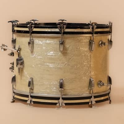 1960s Ludwig Classic Bass Drum in White Marine Pearl - 14x22" image 4