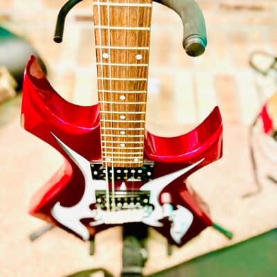 BC RICH Kerry King War Tribal Warlock  2004 - Red With Platinum Tribal Bronze Series image 6