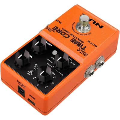 NuX Time Core Deluxe MKII Advanced Delay Effect Pedal for Electric Guitars and Bass Guitars, Orange image 4