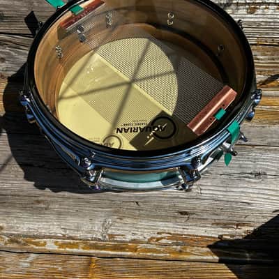Custom made Snare Drum 12” x 5” Maple Snare 2025 - Distressed Retro Blue Venetian Plaster image 16