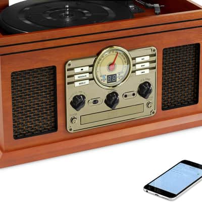 Innovative Technology Victrola Nostalgic Classic Wood 6-in-1 Bluetooth Turntable Entertainment Cente image 2