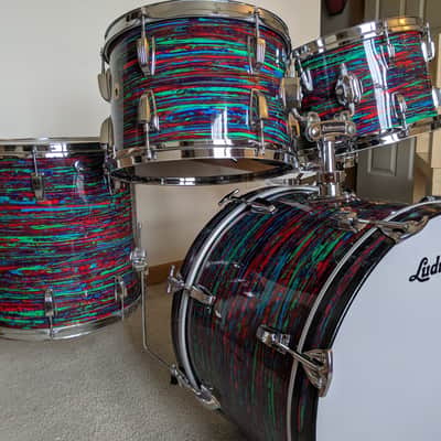 Ludwig Big Beat/Hollywood 1969 Psychedelic Red image 1