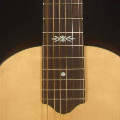 Handcrafted ArchBack Parlor Guitar Thin Body Solid Acacia, Spruce, MOP Inlay, Soft-bag, Bruce Wei PG-4295 image 7