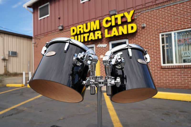 Pearl Concert Series Midnight Black Wrap 10" & 12" Tom Set With Stand Model #PTE-1012 image 1