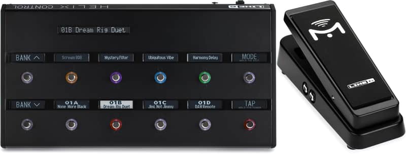 Line 6 Helix Control - Floor Controller for Helix Rack Bundle with Mission Engineering Inc Helix Expression Pedal w/Toe Switch - Black Finish image 1