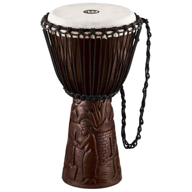 MEINL PROADJ2-M Professional African Djembe Medium 10 Zoll village carving