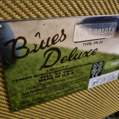 Fender Blues Deluxe 2-Channel 40-Watt 1x12" Guitar Combo 1994 - 1996 image 3