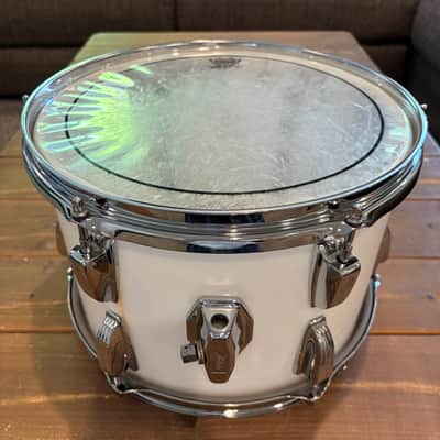 Ludwig 8x12" Vistalite Tom - Solid White, REPAIRED image 3