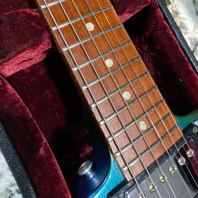 Video! 2002 Gibson '58 Flying V Mahogany Satin Metallic Blue (Aged Green) image 10