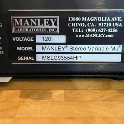 Manley Labs Variable MU Stereo Tube Compressor Limiter image 3