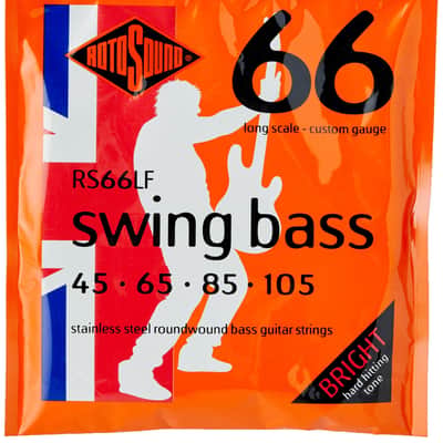 Rotosound RS66LF Swing Bass 66 Stainless Steel Bass Guitar Strings (45 65 85 105)