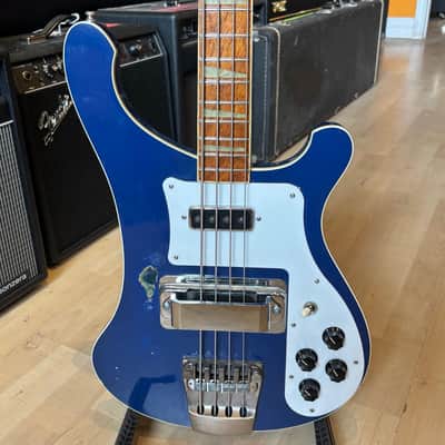 Rickenbacker 4001 Bass w/ Aftermarket HD Case (AzureGlo Blue - 1977) - USED image 3