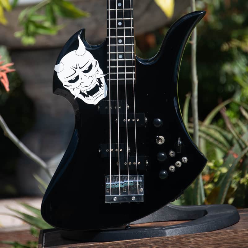 Classic 1980's/90's B.C. Rich Mockingbird Bass - Black - Made In Japan Super 2100 Neck image 1
