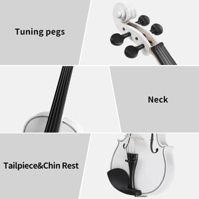 🎅🎄 For Pros and Beginners! Arctic White Violin +Case/Bag +Bow +Wax image 12