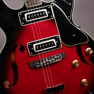 Univox Coily Semi Hollow 335-Style Guitar Made In Japan Vintage - Burst image 2